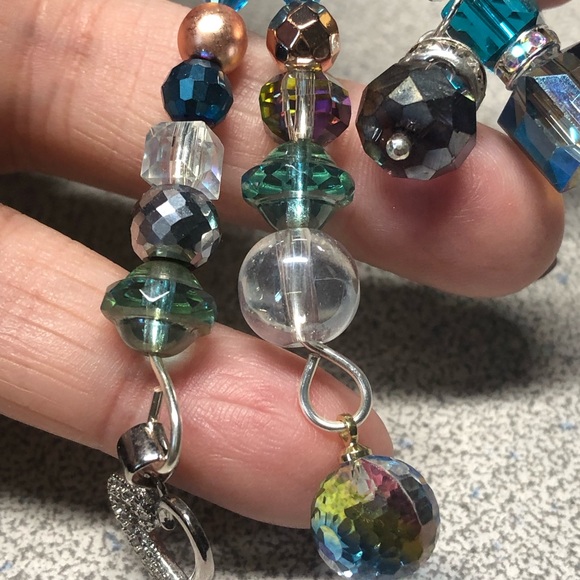 Pretty blues key chain, fob, zipper pull -purse bling - Picture 8 of 9